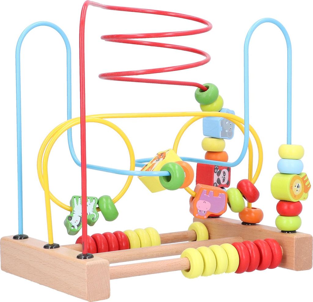 Hölzerne Perle Labyrinth Spiel helle Farbe Cartoon frühen pädagogischen Lernen Perlen Spielzeug