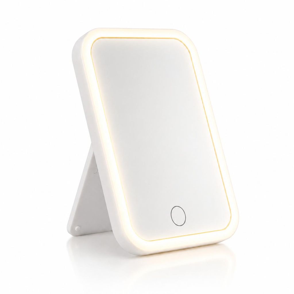 LED‑Schminkspiegel Tischspiegel mit dimmbarer Beleuchtung Produktbild  KI-generiertes Bild
