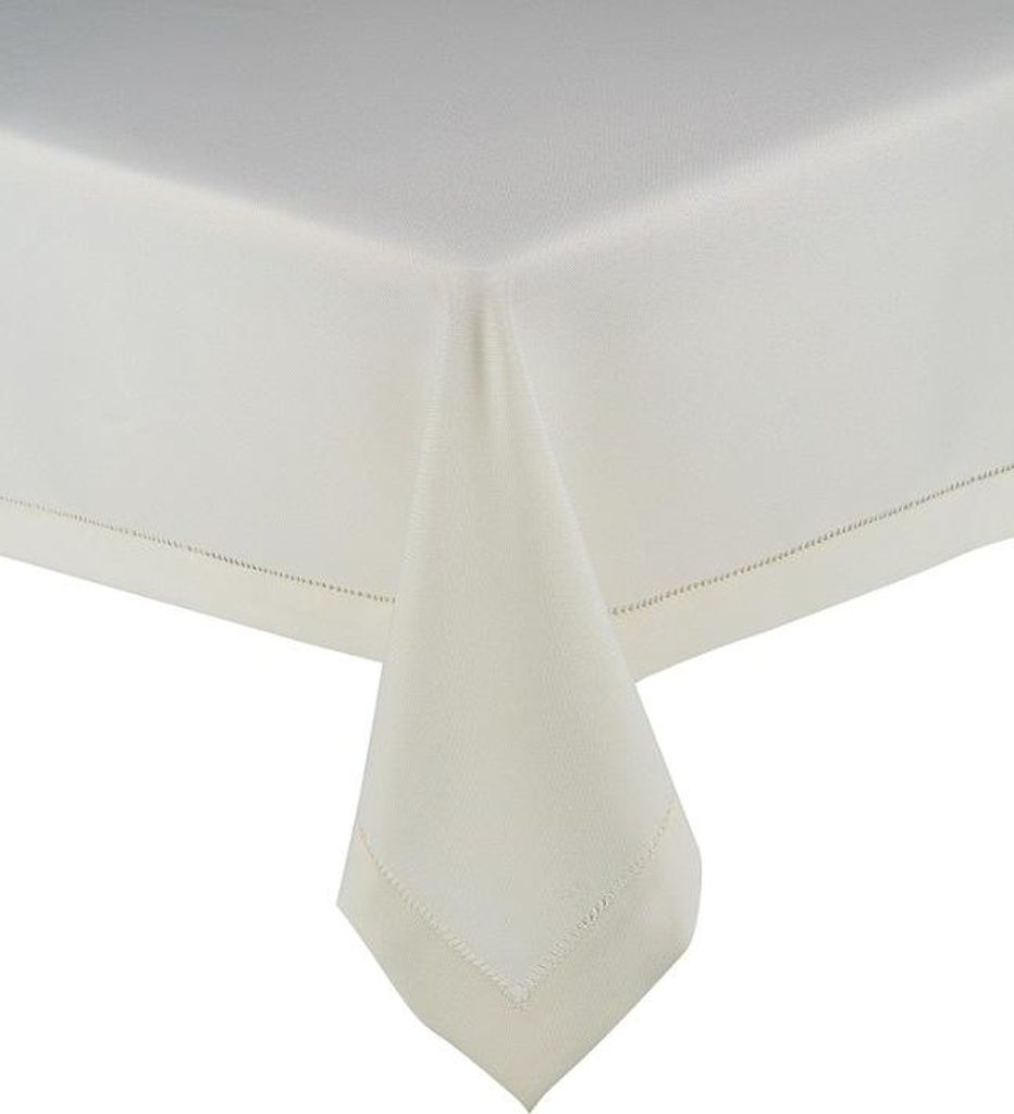 Tischdecke, modische Tischdecke mit Hohlsaum, minimalistisch 85x85 Cremig