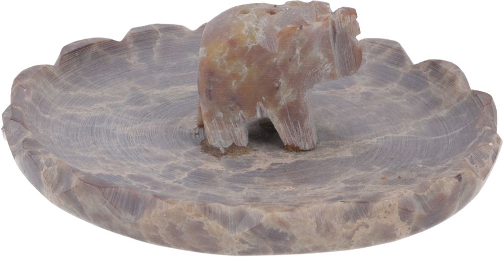 Speckstein Räucherstäbchenhalter - Elefant 2, Creme-weiß, 5,5*10*10 cm, Räucherstäbchen Halter