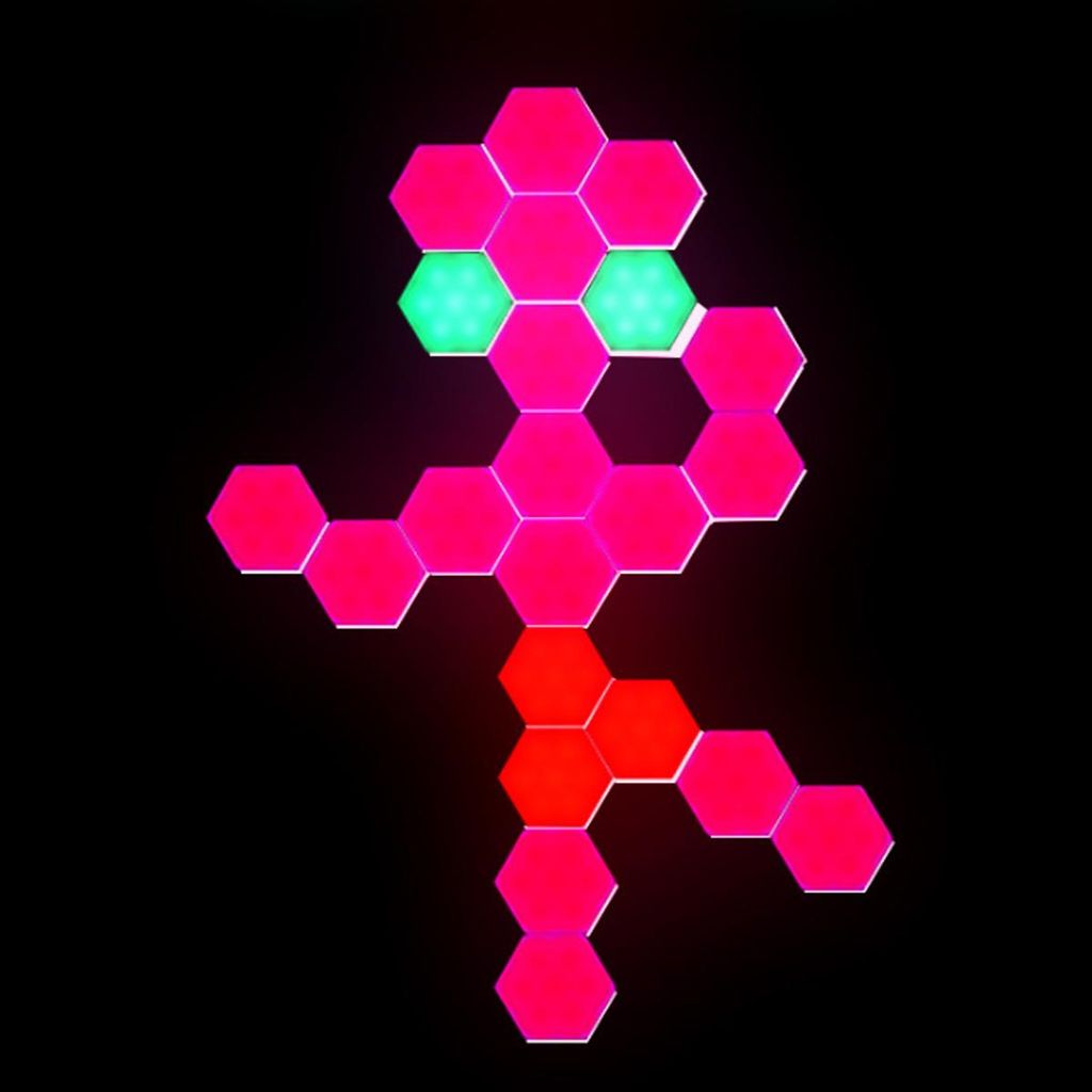 8er-Pack RGB-LED-Sechseck-Lichtpaneele, smarte Sechseck-Wandleuchten, Gaming-Panels mit Musiksynchronisation für Zimmer, Bar, Schlafzimmer, Heimde...