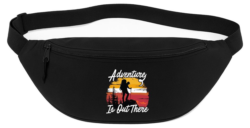 Huuraa Bauchtasche Adventure is out there Backpacking 2,5 Liter Black Polyester Crossbody Bag Geschenkidee