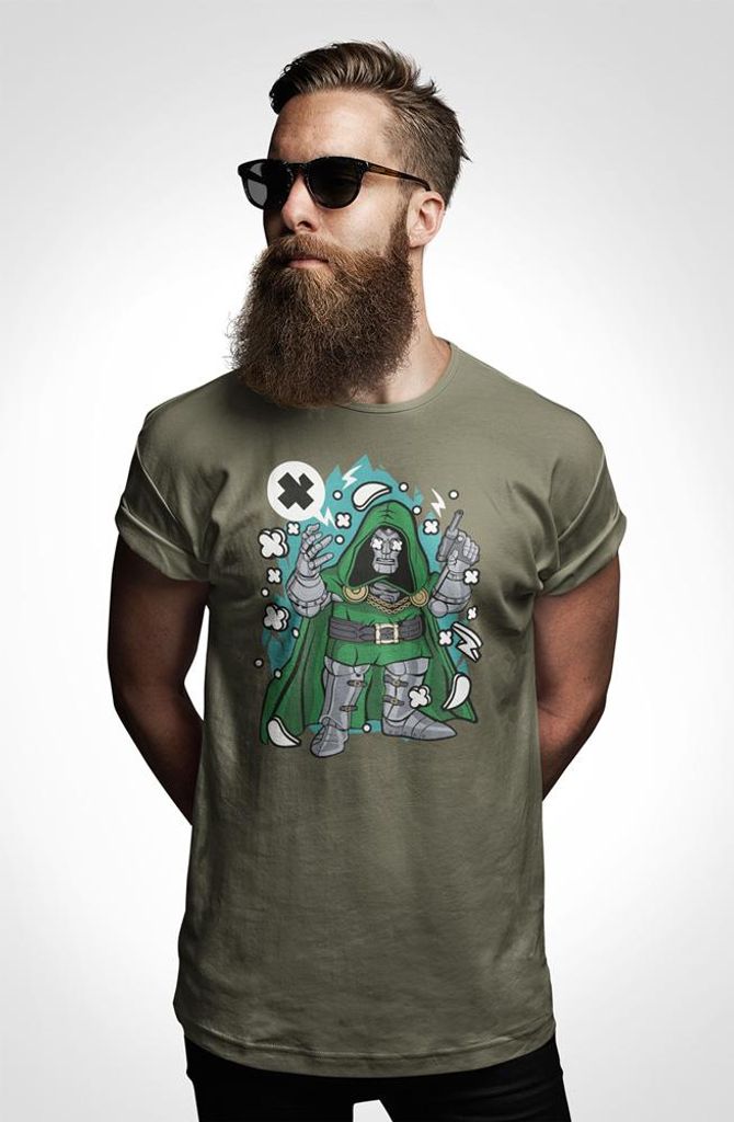 D&B Uni Polo PC00037 Dr Doom MilitärGrün-Größe 2XL