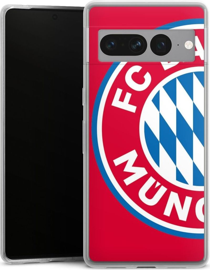 DeinDesign Slim Hülle für Google Pixel 7 Pro Silikon Case Ultra Dünn Handyhülle FC Bayern München FCB Offizielles Lizenzprodukt