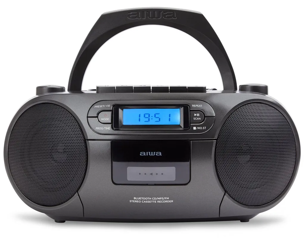 Aiwa BBTC-550BK Chaîne Stéréo Portable CD MP3 et Radio FM PLL Noire