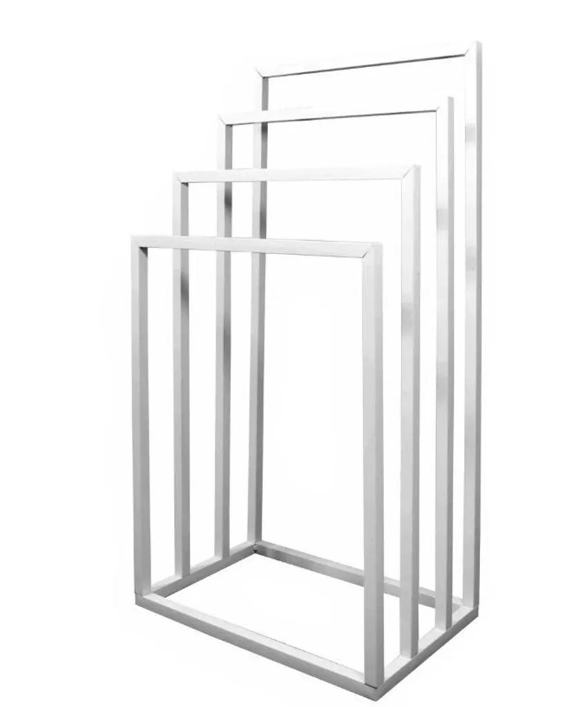 Brunbeste Porte-serviettes sur pied en métal blanc 45x29x88 cm