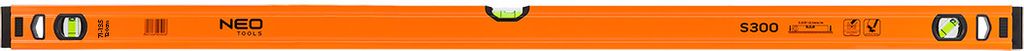 NEO TOOLS Aluminium-Wasserwaage gesicherte Libelle, m Genauigkeit | Wasserwaage Aluminium | 120 cm