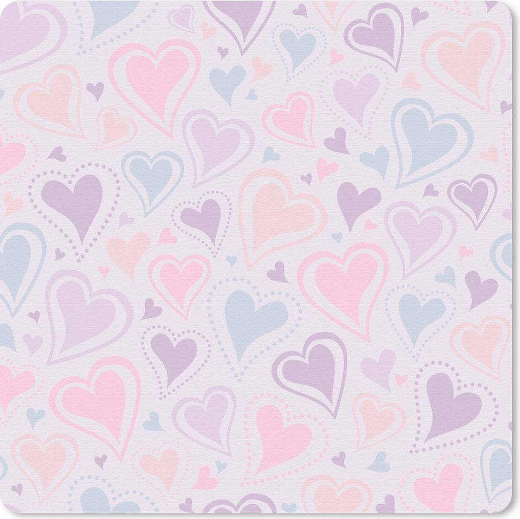 MuchoWow Mauspad Mousepad Mädchen - Herzen - Schnittmuster - Mädchen - Kinder - Kinder 20x20 cm - Mousepads - Maus Mat - Pad - Mausunterlage - ...