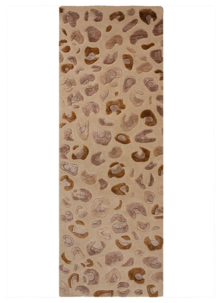 Teppichläufer 80x230 cm Natur Kurzflor Diele Eingang Tiermotiv Retro SABLE | Kadima Design