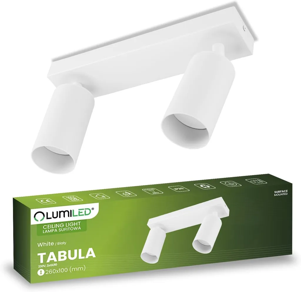 Luminaire Plafond Orientable Blanc pour Éliminer les Zones d'Ombre GU10