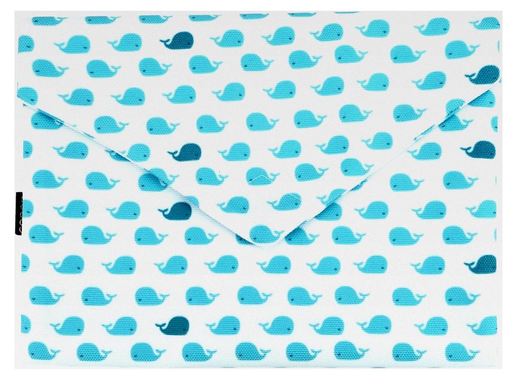 Windeltasche Mini-Me Big Whale Wickeltasche Handgefertigt, Farbe: aqua