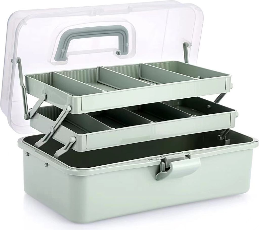 Aufbewahrungsbox mit 3-lagigen Kunststoff-Unterteilungen, Produktbild 