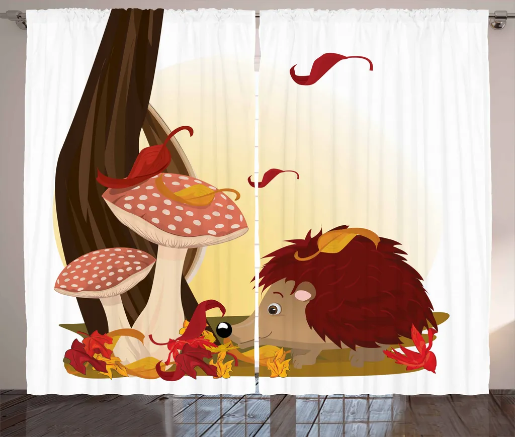 Tenda Magia del Bosco ABAKUHAUS 280x175 cm - Foglie e Ricci
