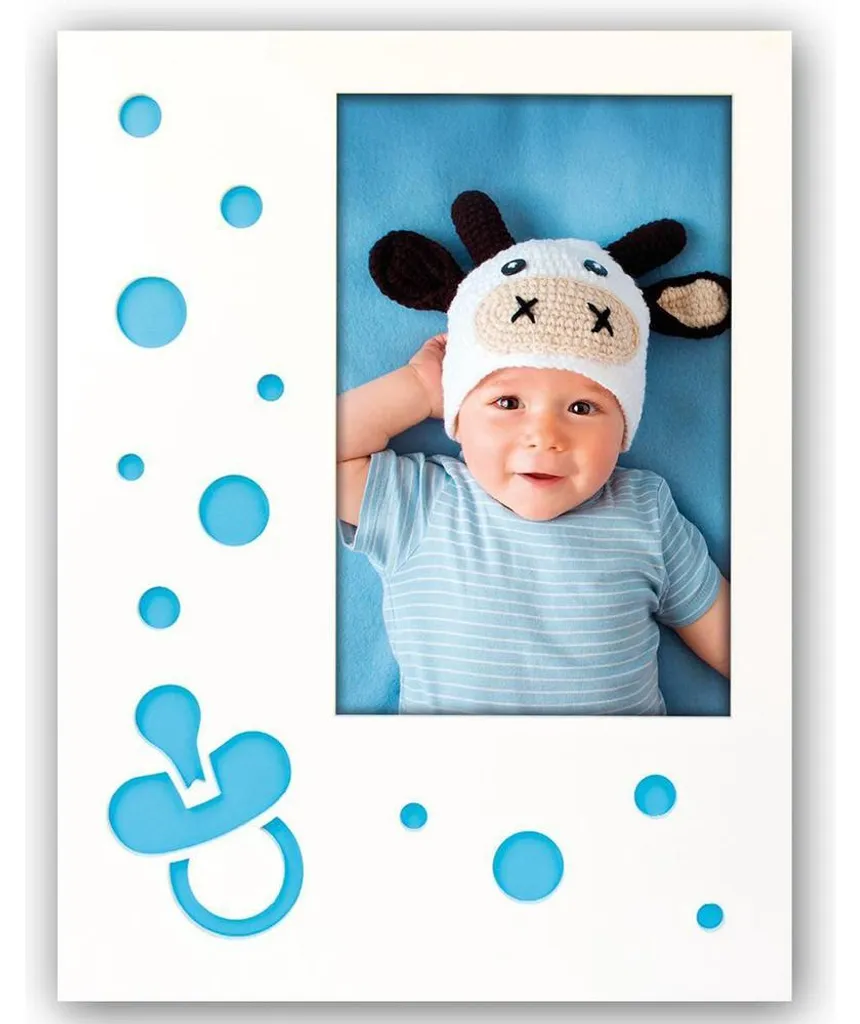 Cadre bébé Nicola bleu 13x18 cm - Photo souvenir douce et élégante