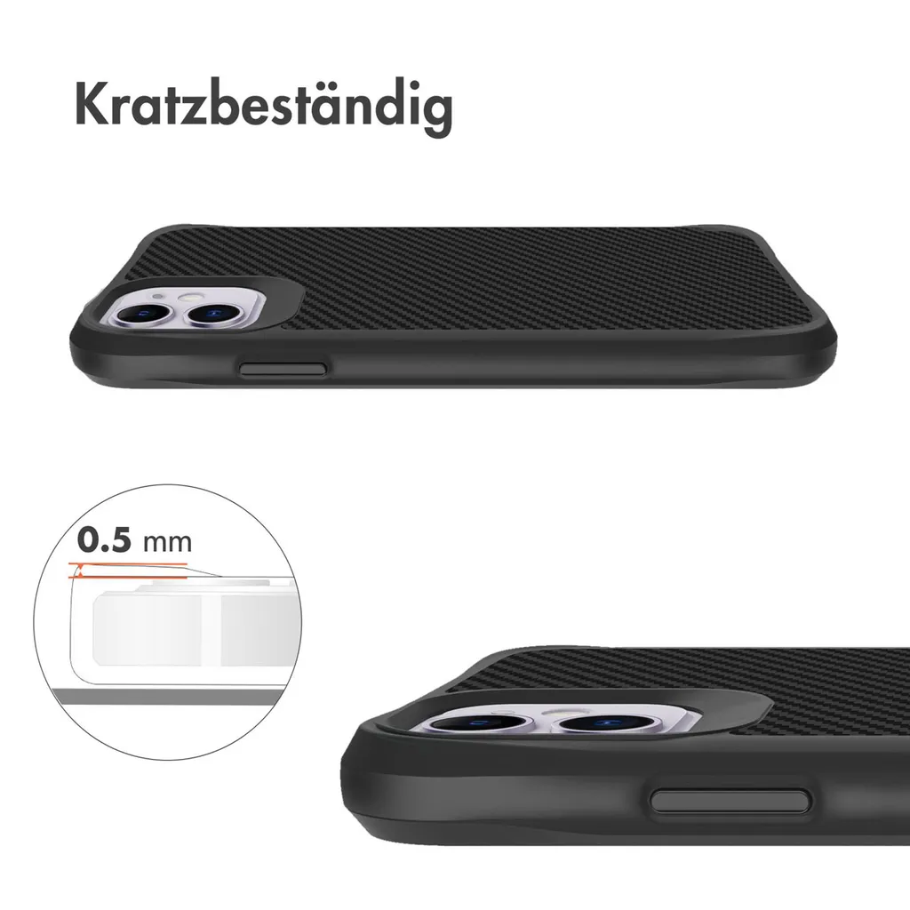 Custodia imoshion iPhone 11 Ibrida Carbonio - Massima Resistenza Nero - 7