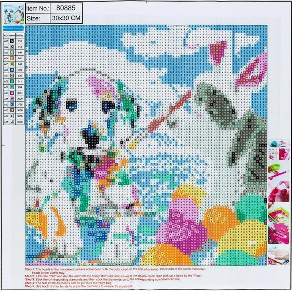 Mosaico Diamantato 5D Cat&Dog 30x30 - Kit Pittura Diamante Anti-Stress