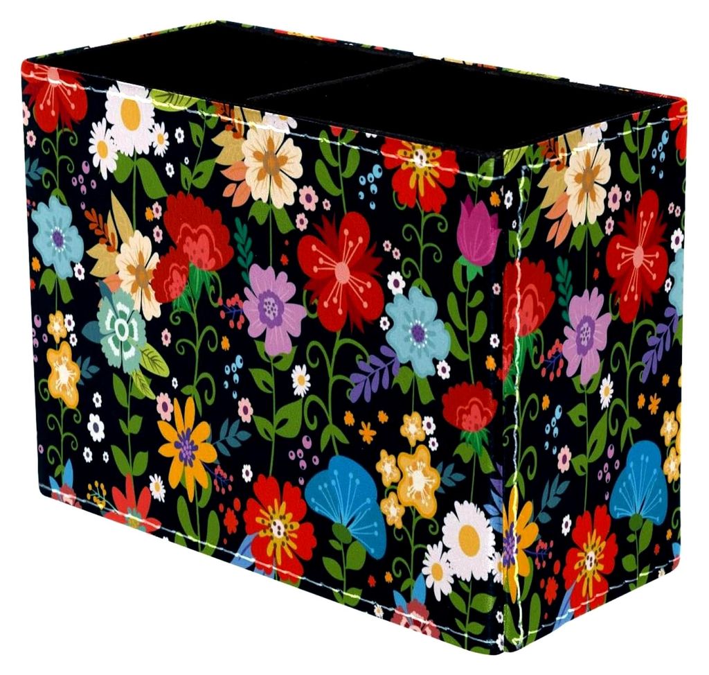 Nahtlose Musterelemente Blume Ditsy Stifthalter für den Schreibtisch mit 2 Fächern