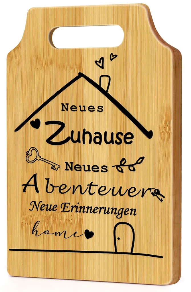 Planche à découper en bambou - Cadeau pendaison de crémaillère 35x25cm