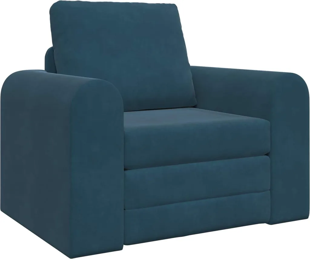 vidaXL Canapé-lit Bleu en Velours 98x71x83 cm - Mobilier Modulable