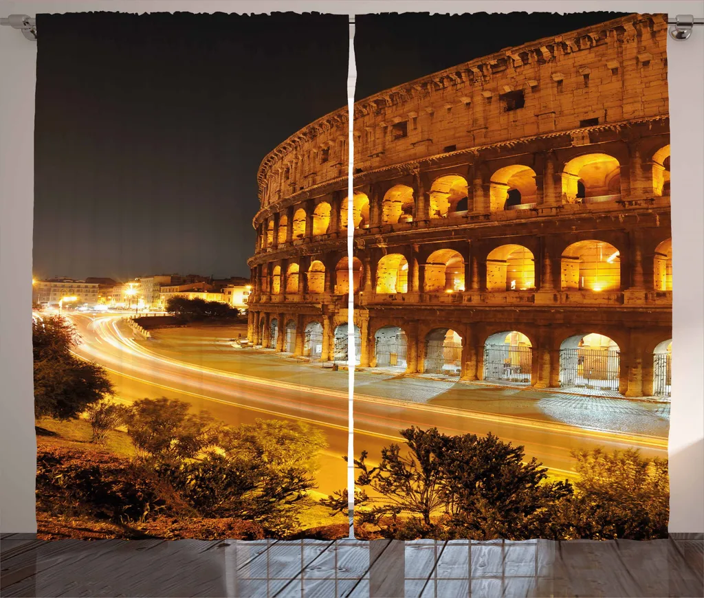 Tenda Satinata Elegante Colosseo ABAKUHAUS | Decorazione Roma Night