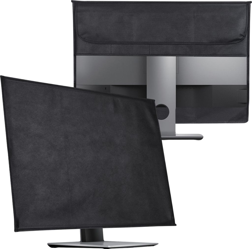 kwmobile Hülle kompatibel mit 27-28" Monitor - mit 2 Fächern auf Rückseite - Schutzhülle in Schwarz