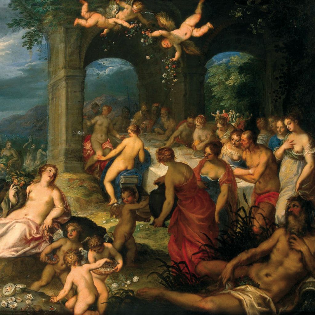 Johannes Rottenhammer Kunstdruck Bild - Die Hochzeit Von Neptun Und Amphitrite, 1600 (40 x 40 cm)