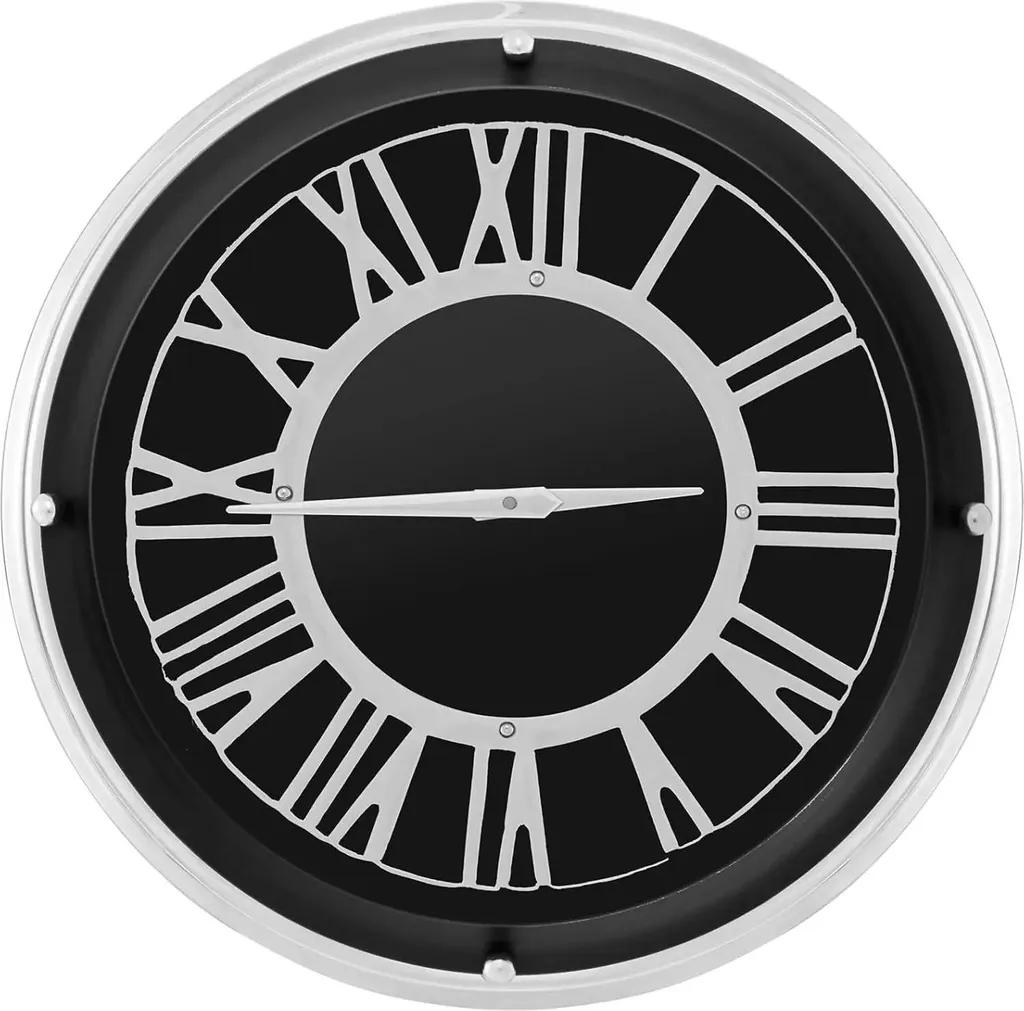 Horloge murale silencieuse sans tic-tac - Design moderne noir 45x45 cm
