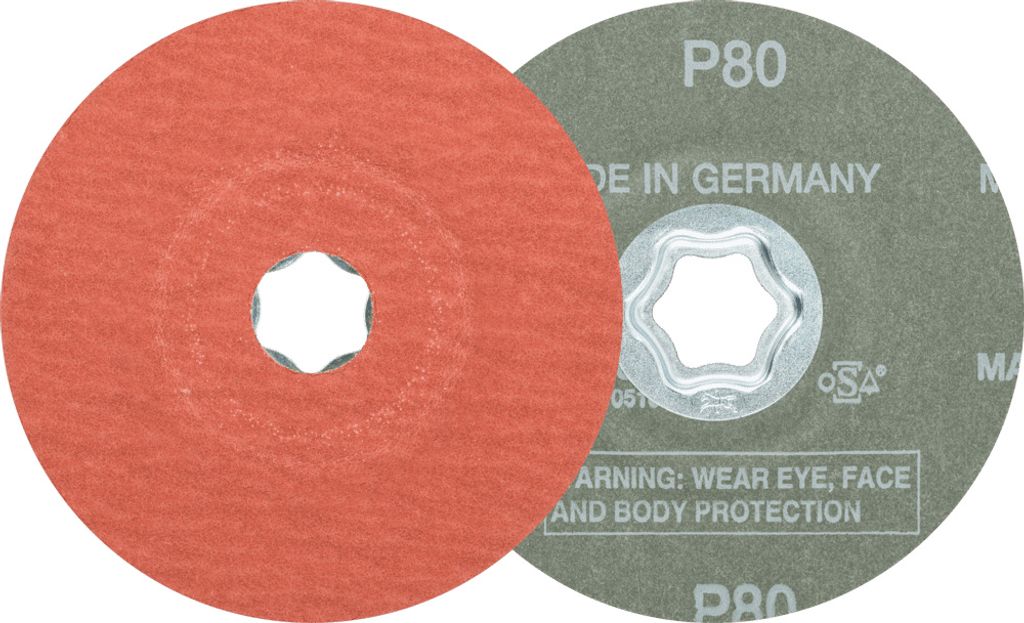 PFERD TOOLS COMBICLICK Korund Fiberscheibe Ø 115 mm A-COOL80 für Edelstahl