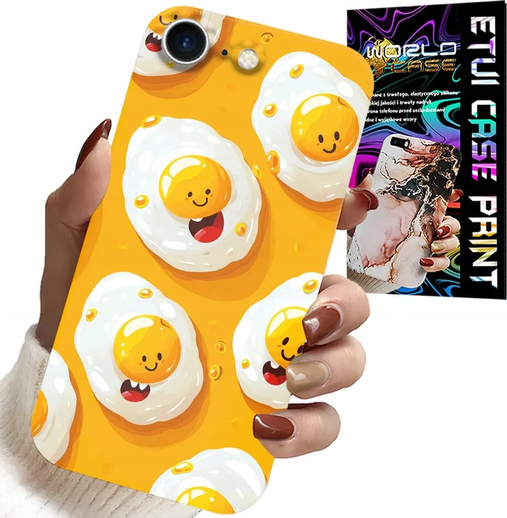 Cover Kawaii iPhone 16E Uova Sorridenti + Screen Protector Kit