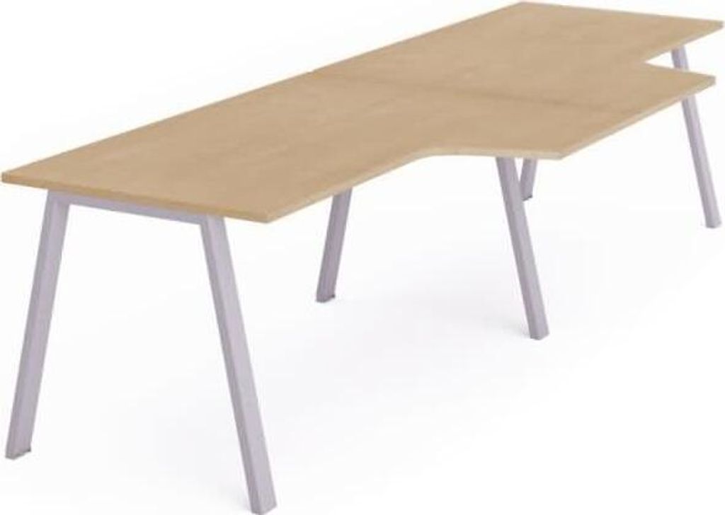 Mehrfacharbeitstisch Blanca L-Form BxTxH 360x120/80x73cm Gestell grau Platte Melamin buche
