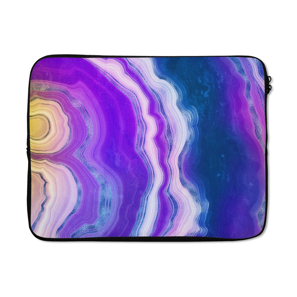MuchoWow Laptop Hülle 15 Zoll Neon - Achat - Edelstein-Mix Laptoptasche - Laptoptasche - Sleeve - Rundum-Schutz