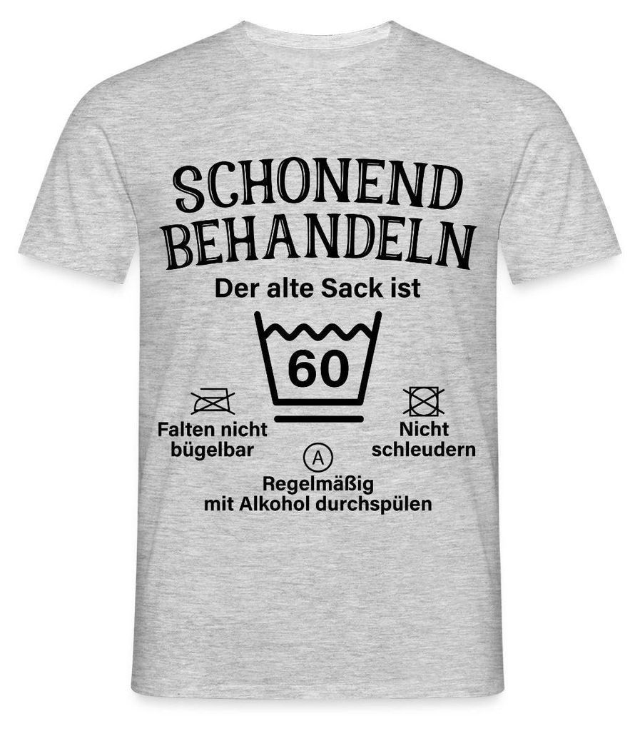 Spreadshirt 60. Geburtstag | Der Alte Sack Ist 60 Männer T-Shirt, 3XL, Grau meliert