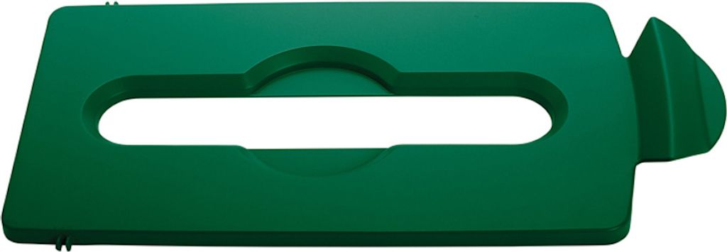 Papierdeckeleinsatz mit verlängerter Öffnung für Rubbermaid Slim Jim Recycling-Station | HxBxT 1,3x20,3x42cm | Polypropylen | Grün