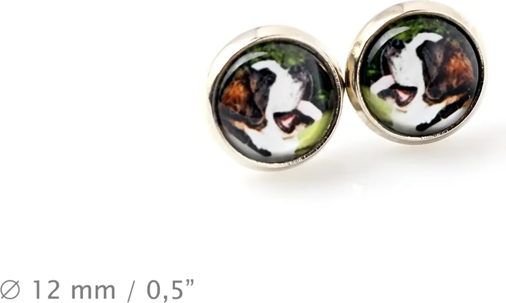Cane San Bernardo, San Bernardo - Set di gioielli con la tua foto, gioiello per donna, prodotto artigianale, prodotto realizzato a mano con passione per il marchio Art-Dog.