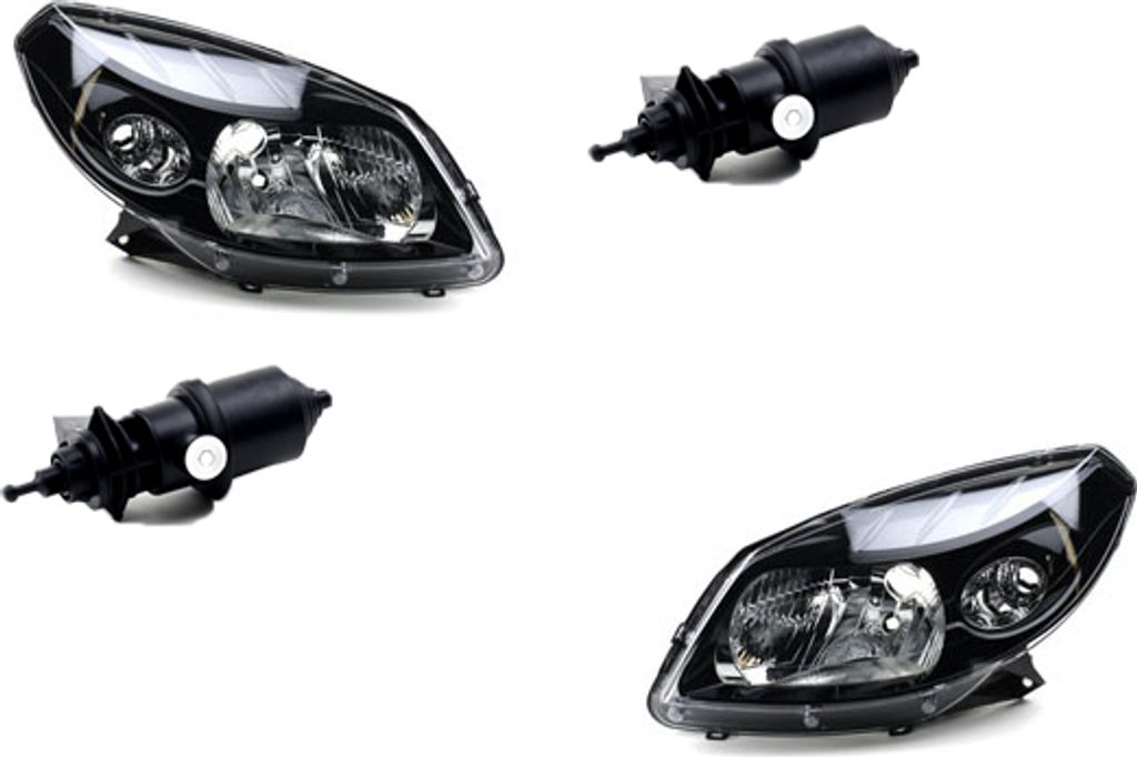 Johns, Scheinwerfer passend für Dacia Sandero 06/08- H4 Satz Links Rechts m. Stellmotor 260602914R 8200526423 260104793R 8200526422 8200211014 770...