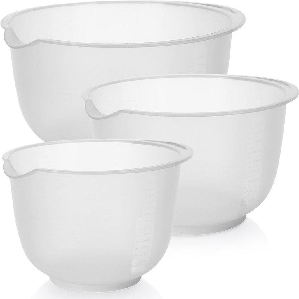 Praktisches Küchenschüssel-Set mit Henkel, Ausguss und Produktbild 
