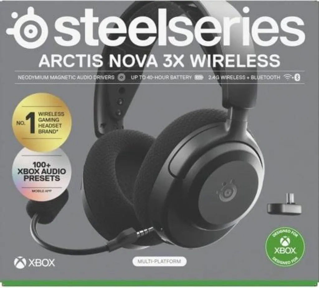 Cuffie SteelSeries Arctis Nova 3X Wireless - Musica e Game 24/7 - 7