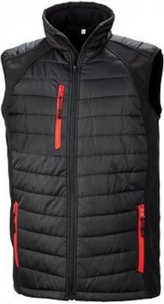 Result Herren Softshell-Weste Compass gefüttert PC3327 (M) (Schwarz/Rot)