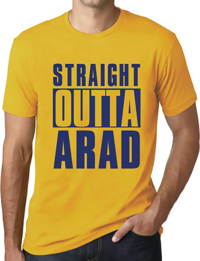Herren Grafik T-Shirt Direkt aus Arad – Straight Outta Arad – Öko-Verantwortlich Vintage Jahrgang Kurzarm Lustige Druck Geburtstag Geschenk Mann