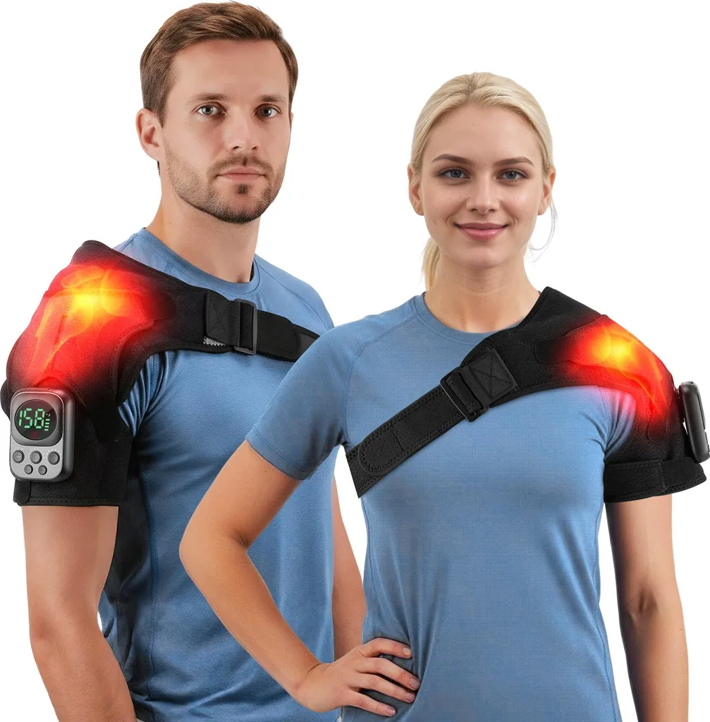 Massaggiatore Intelligente App - Fascia Riscaldante Spalle e Schiena Nera