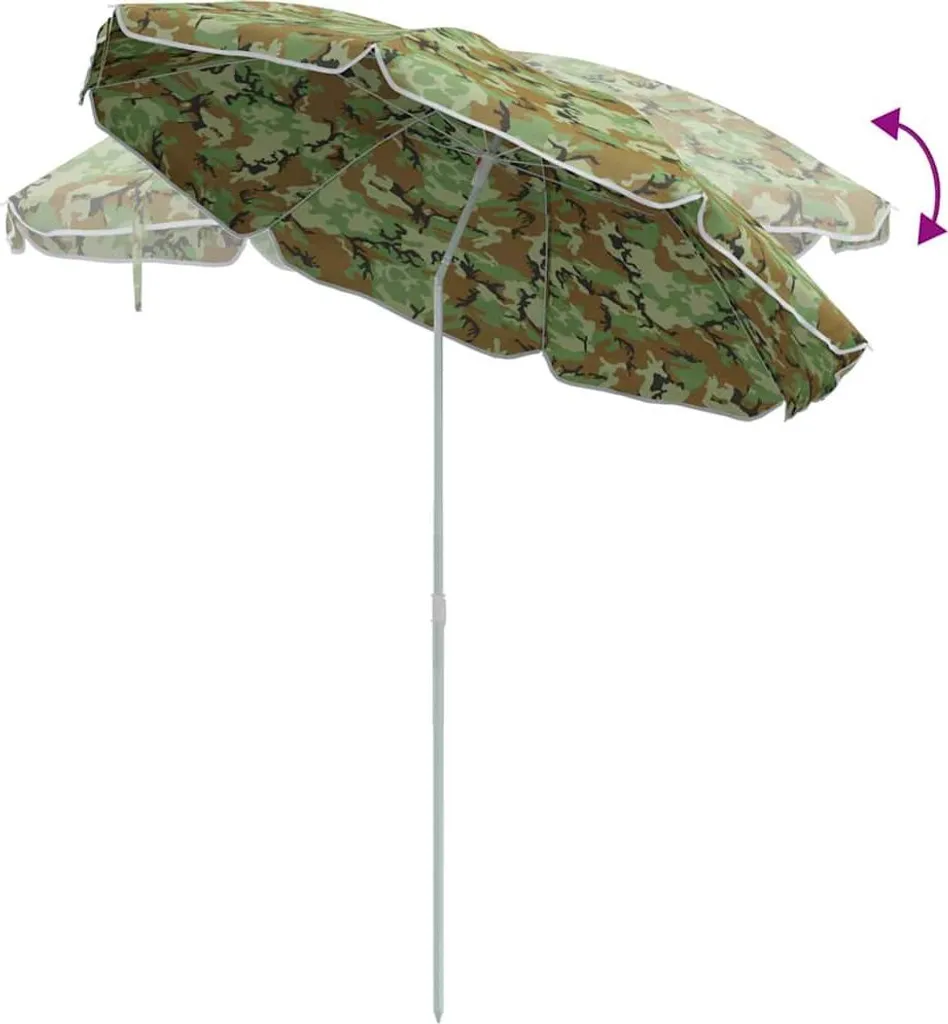 Design New Beach Parasol Verde 263 x 263 x 272 cm Poliestere e Metallo - Ombrelloni Mobili2025 CHY5352750 1pacco - 7