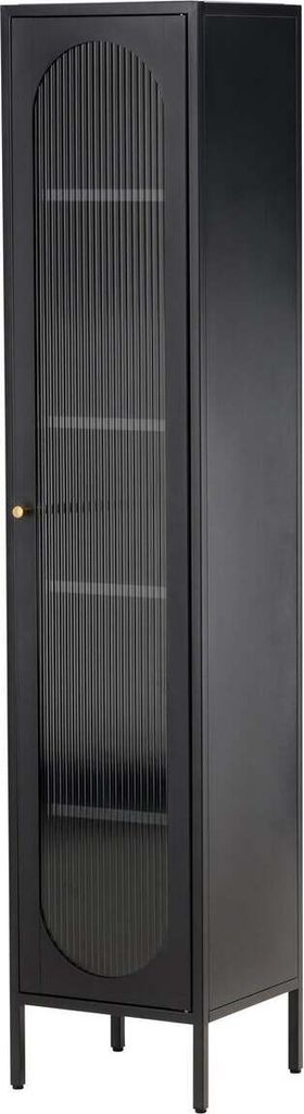 FURNLUX Vitrine Cali Schwarz 37cm / Hauptfarbe: Schwarz / Abmessungen: 37 x 35 x 180 cm