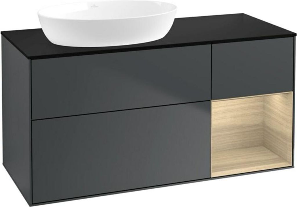 V&B Waschtischunterschrank Finion 120cm, Pl b m, Reg Oa ven, md bl. m Lac
