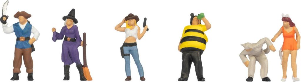 NOCH Karneval Figuren-Set, handkolorierte Miniatur Menschen, für Modelleisenbahn und Diorama in Spur H0 (1:87)