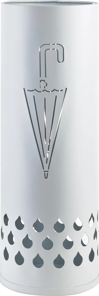 Porte-parapluie blanc CEDRIC en métal durable, format compact 51 cm