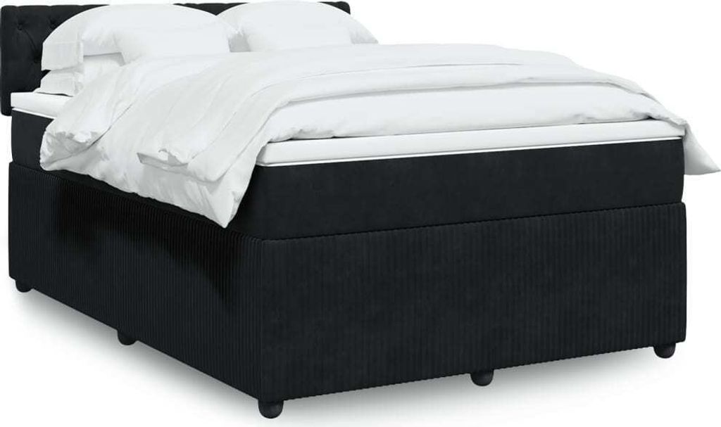 Maison Exclusive - Boxspringbett mit Matratze Schwarz 140x190 cm Samt