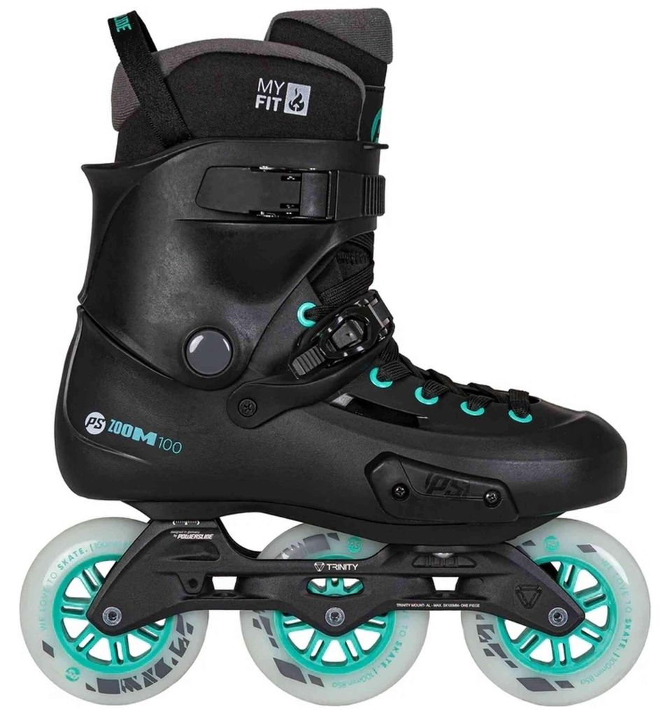 POWERSLIDE Urban Zoom Pro 100 Black Mint Skates Größe: Produktbild 