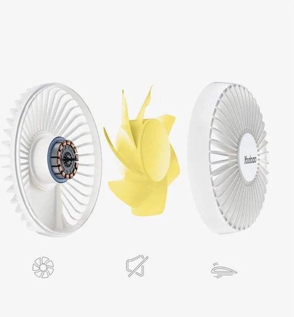 Mini ventilateur de table USB compact bleu vert silencieux et puissant