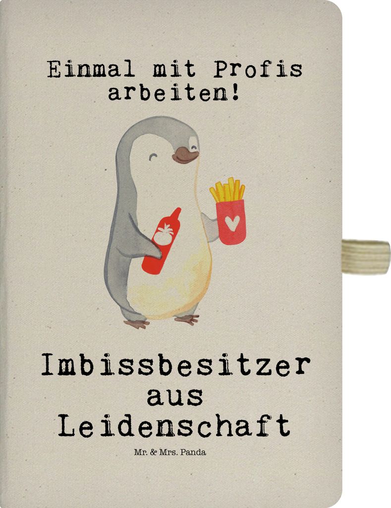 Mr. & Mrs. Panda Tagebuch Imbissbesitzer Leidenschaft - Transparent - Geschenk, Skizzenbuch, Kladde, notizbuch, Witzig, Imbissverkäufer, Adressbuc...