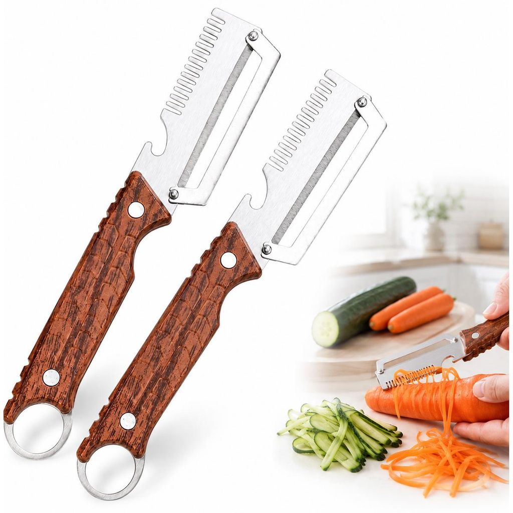 Sparschäler Set 2-teilig Edelstahl scharf, Gemüseschäler Produktbild 